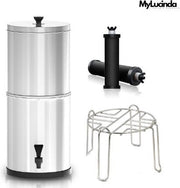 Filtro Acqua da Terra – Capacità 11L – Dimensioni 24x24x55 cm – Apparecchio di Purificazione Acqua con Standard – Acciaio Inossidabile