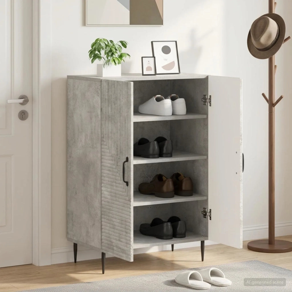 Mobile per scarpe HAARLEM 59,5 x 39,5 x 89,5 cm Grigio Cemento 896868