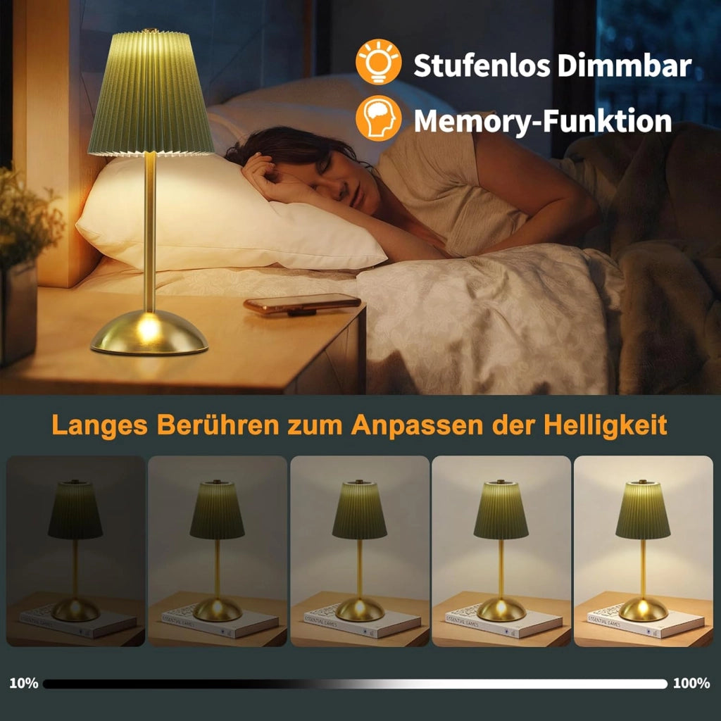 ZMH Lampada da tavolo LED set 2 pezzi wireless touch dimmerabile 3 temperature colore per camera letto soggiorno