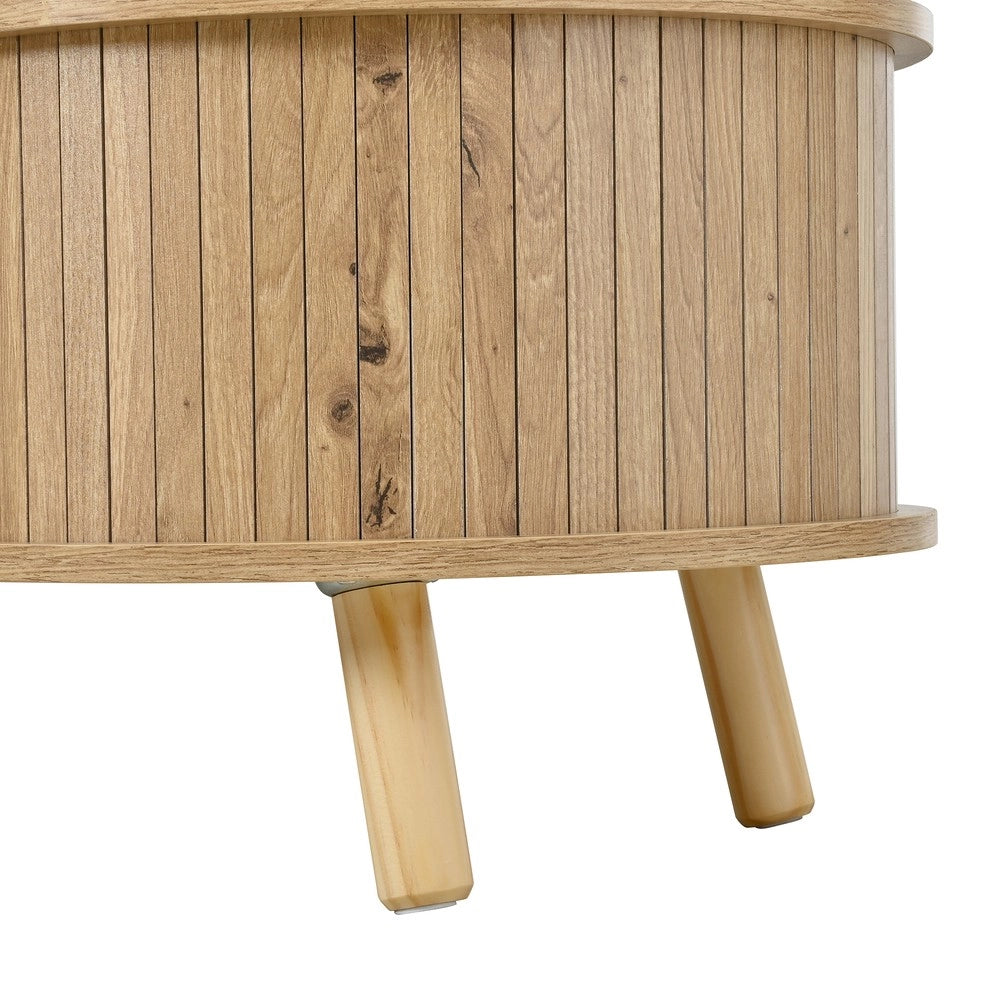 Tavolino da Caff¨¨ con 2 Ante Scorrevoli ¨C Xylo ¨C MDF, Legno Massello, Effetto Legno