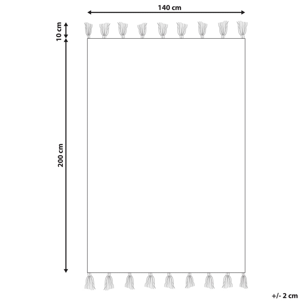 Tappeto Lana Multicolore 140 x 200 cm con Nappe Motivo Geometrico Rigato Tessuto a Mano Tessuto Piatto