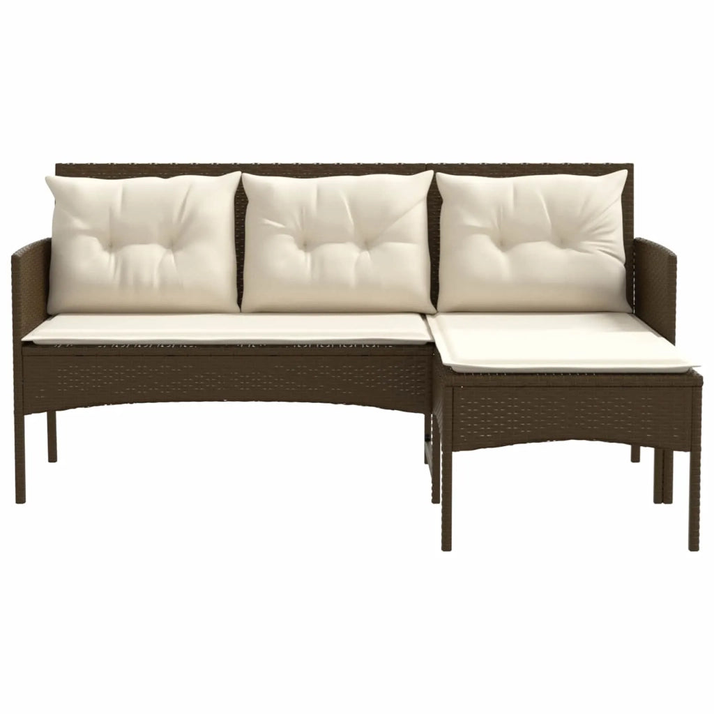 Set Divano da Giardino con cuscino 2 pz | Set Salotto da Giardino polyrattan