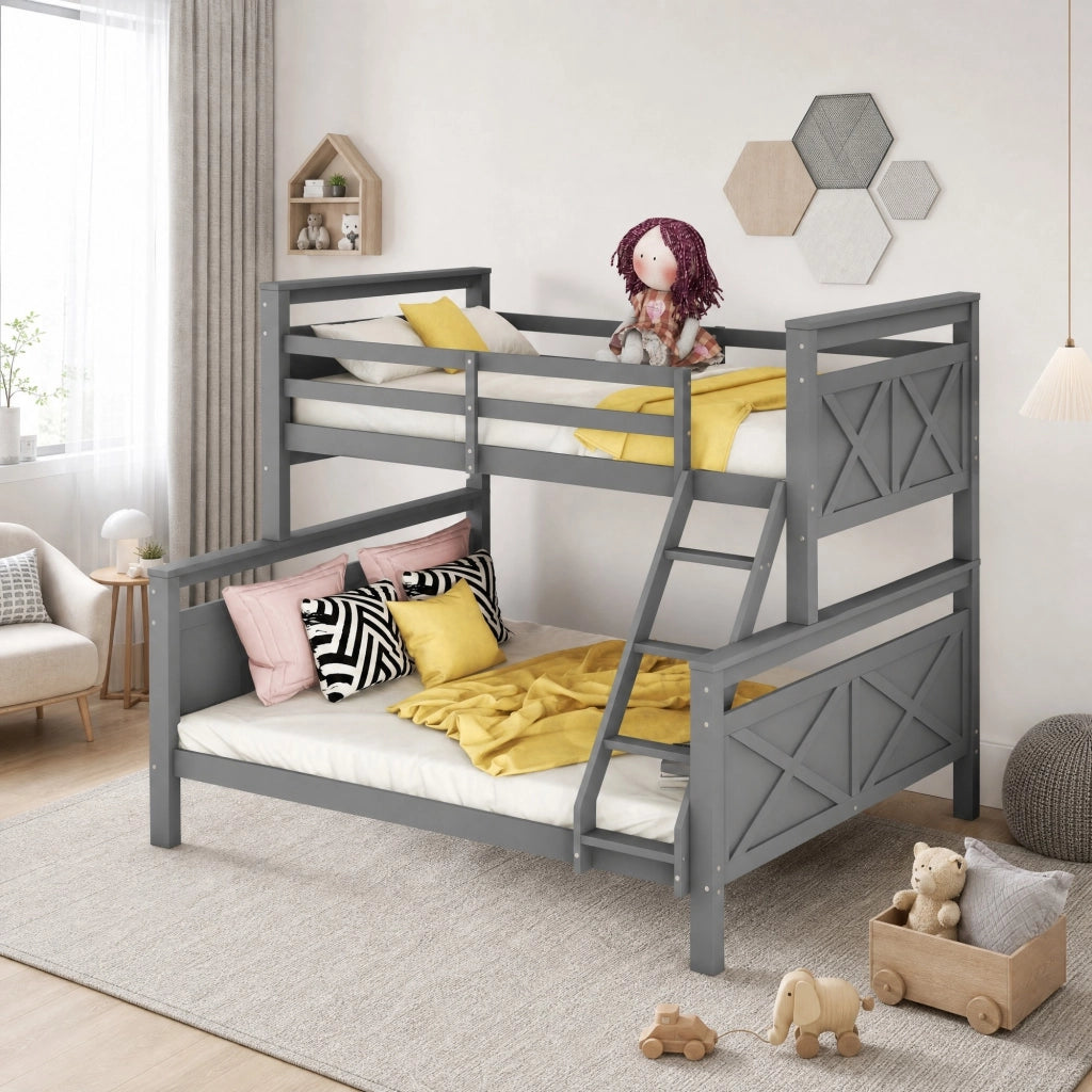 Letto a castello trasformabile 90/140x200 cm grigio