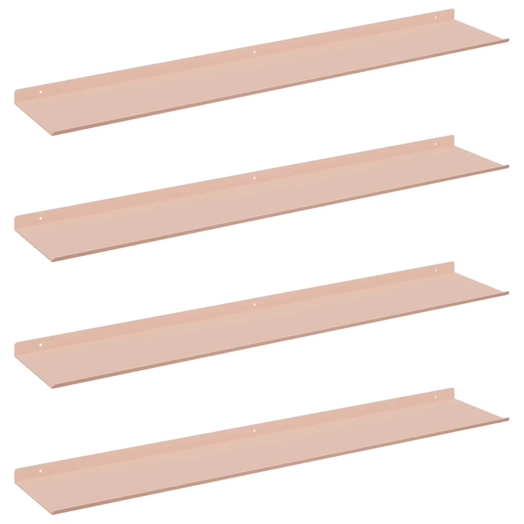 Mensola sospesa 4 pcs Rosa 100 x 18 x 2,5 cm Acciaio