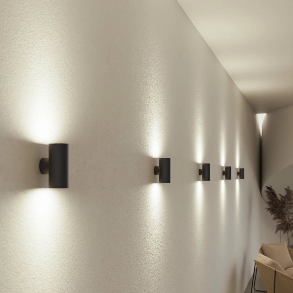 Applique LED ONE GU10 Wall 38º Corten 115mm cilindrica per interni, design moderno a singola emissione luminosa per illuminazione d'accento elegante