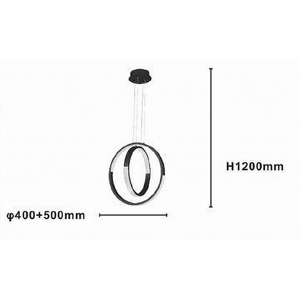 Trade Shop - Lampadario A Sospensione Led 64 W Circolare Effetto Cristallo Moderno Nero 32163 -