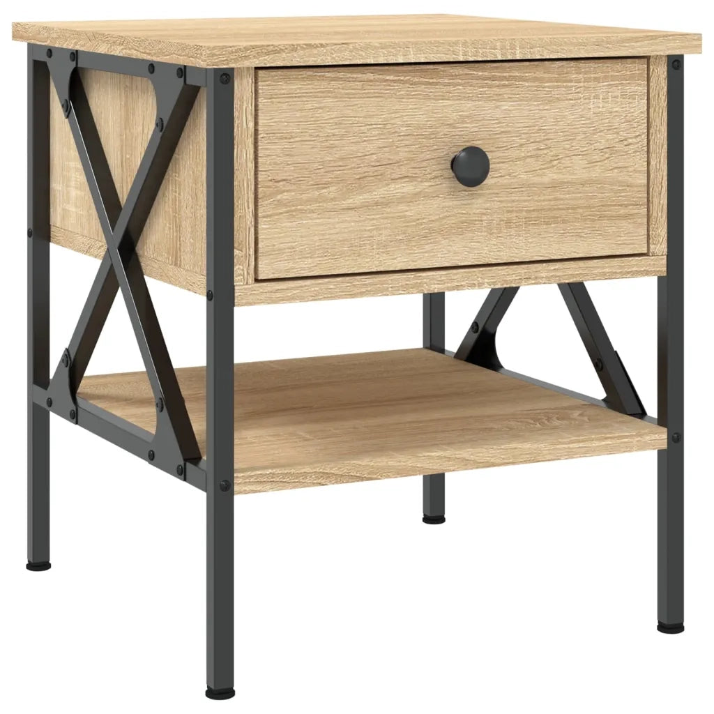 Set di 2 Comodini | Armadio da Notte | Mobiletto da notte Rovere Sonoma 40x42x45 cm in Legno Multistrato