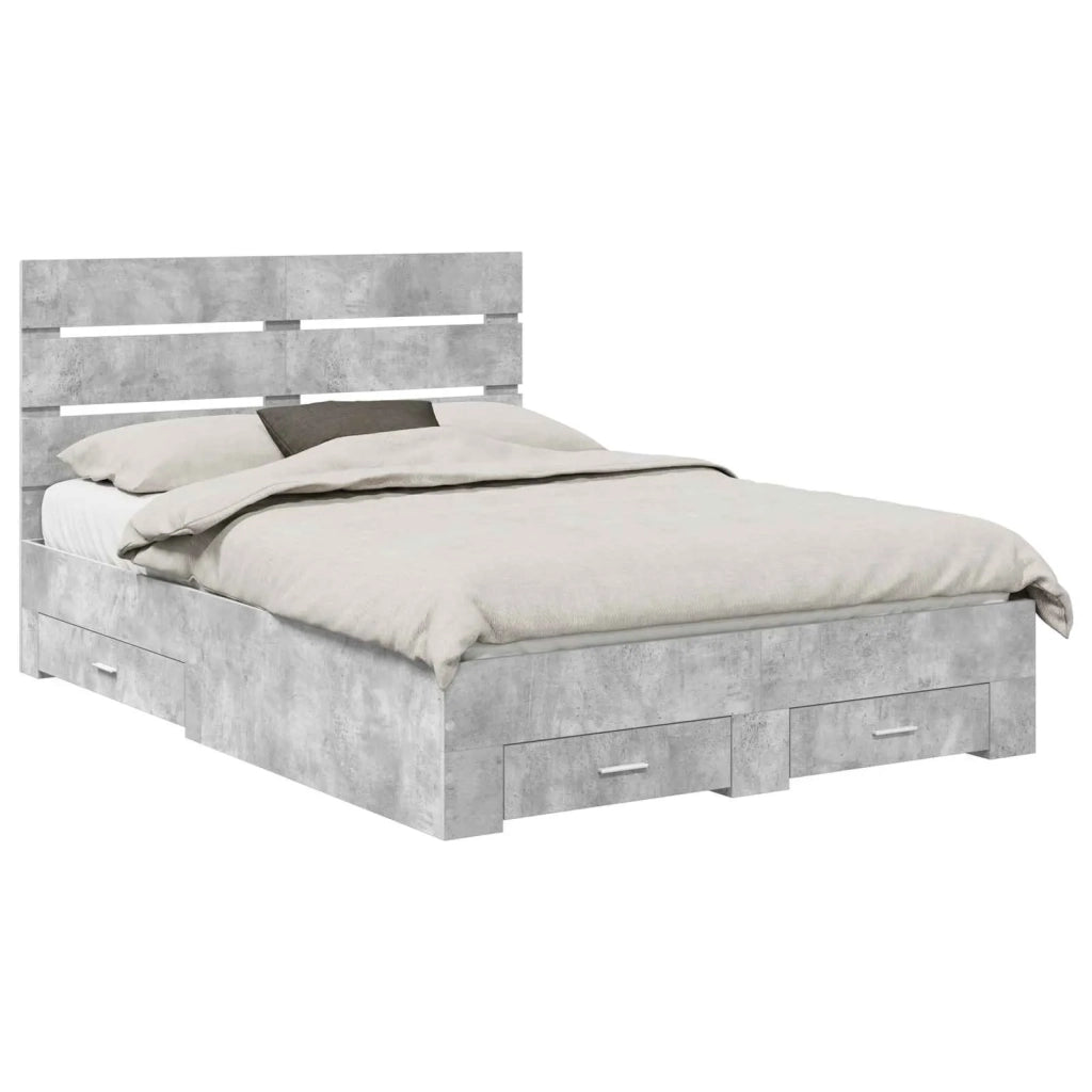 Struttura del letto con cassetto Grigio cemento 150 x 200 cm 3411961