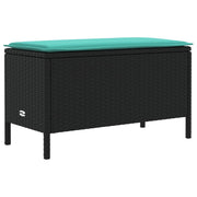 Sedia da giardino-Poggiapiedi da Giardino Nero e Turchese 80 x 38 x 42 cm