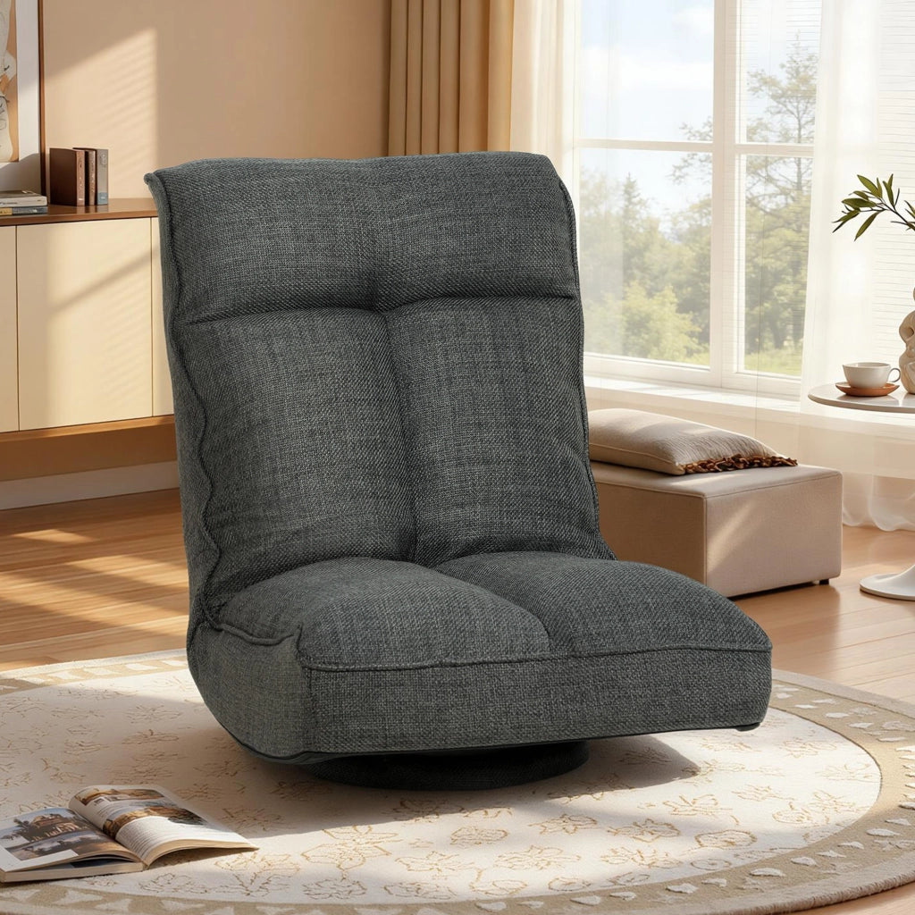 Poltrona reclinabile girevole ¨C zephmum ¨C grigio 58x107x79cm