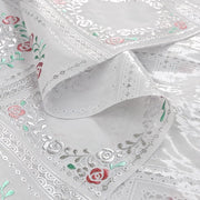 Tovaglia Plastificata 137x50 cm Ricamata Pizzo 3D Copritavolo Antimacchia Idrorepellente Dis.D