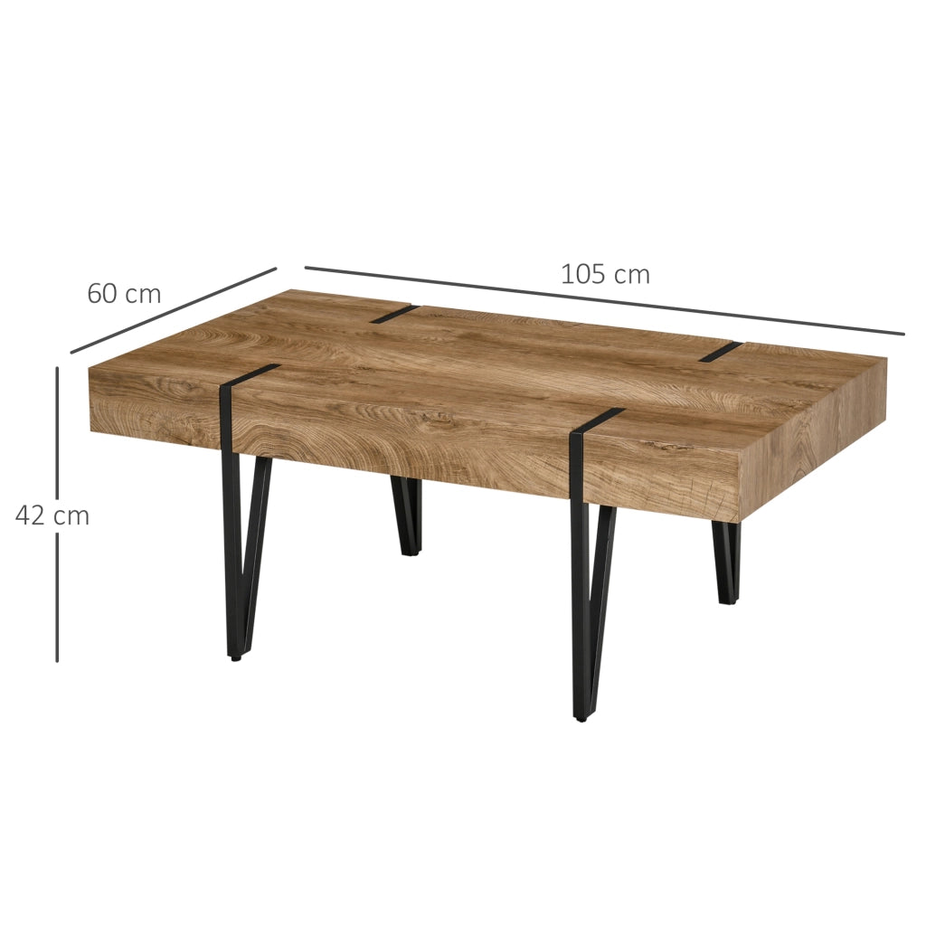Tavolino da caff¨¨ rettangolare ¨C zephmum ¨C Nero, Metallo, Legno