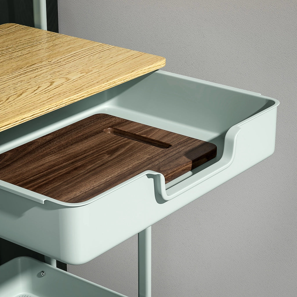 Carrello cassettiera con ruote ¨C zephmum ¨C verde chiaro 60x40x80