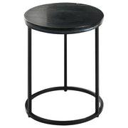 Tavolino Base nera ø 40 cm Struttura in metallo Piano in ceramica Marmo Design moderno Soggiorno