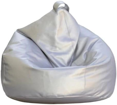 My Brand Pouf Poltrona a Sacco Argento Similpelle Sfoderabile 70x110 cm