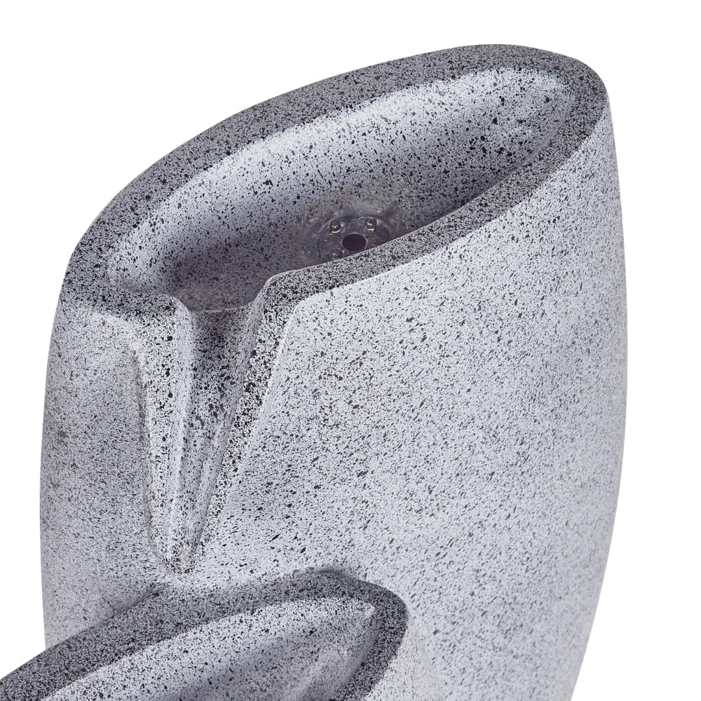 Fontana d'acqua da esterno in resina beige Luce da giardino LED inserita Design moderno