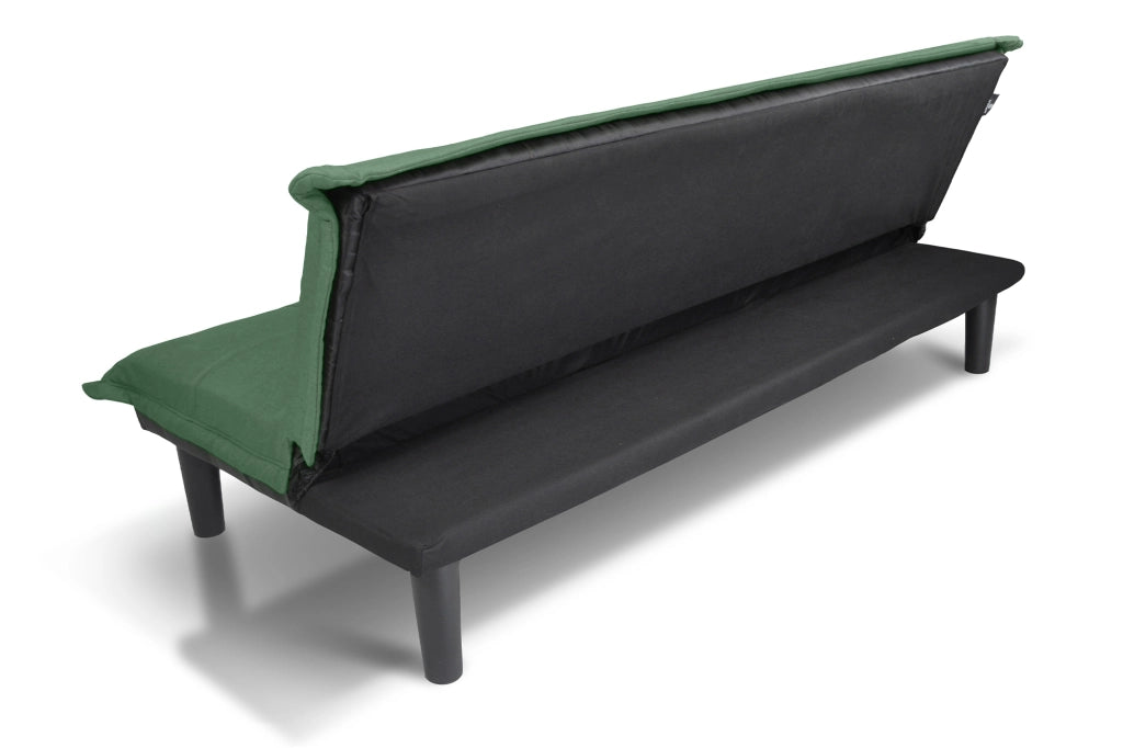 Divano letto clic clac, divanetto Russell in tessuto vellutato verde abete DL-RU38FB