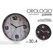 Trade Shop - Orologio Da Parete Tondo Movimento Silenzioso 30x4cm Plastica Vari Colori 738869 -