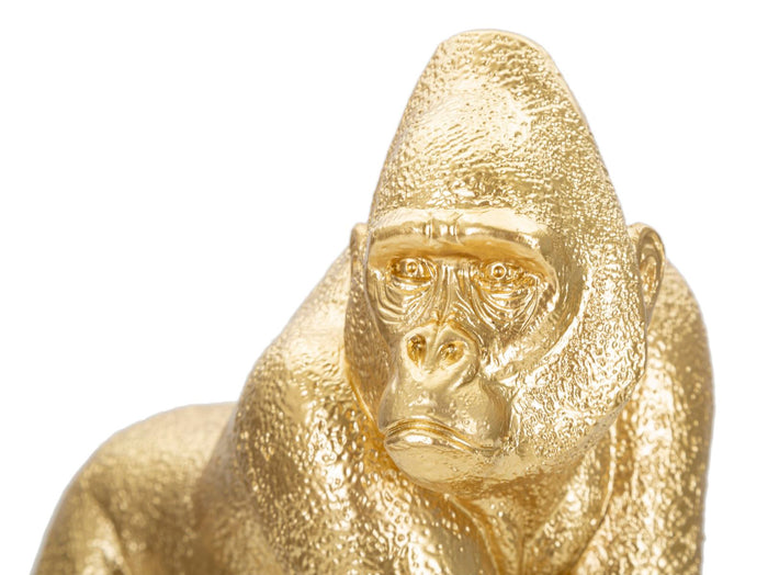 Statua Gorilla 24,3x13,9x22,8 cm in Poliresina Oro