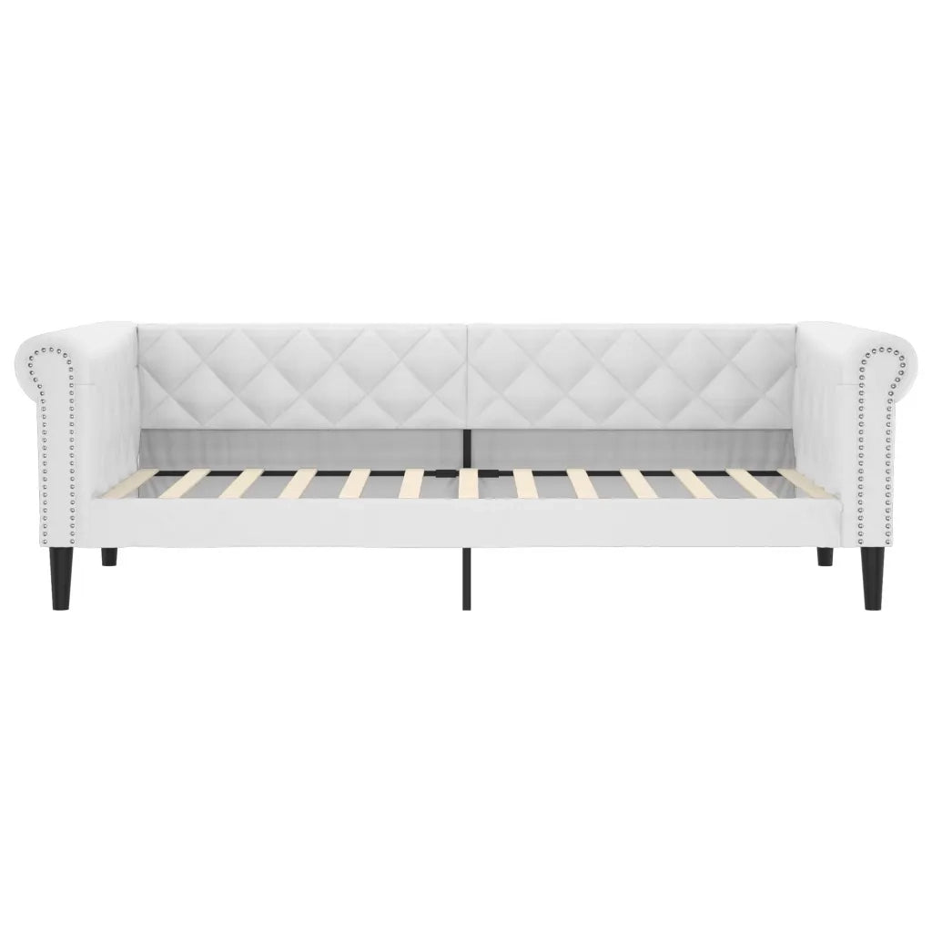 Divano Letto con Letto Estraibile-Sofa Letto-Daybed Bianco 90x200cm in Similpelle