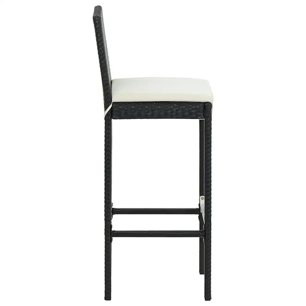 Set Bar da Giardino 3 pz | Set Salotto da Giardino con Cuscini Polyrattan Nero