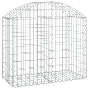 Cesto gabbione recinzione a gabbia muro di contenimento ad arco 100 x 50 x 80/100 cm ferro zincato argento 02_0039969