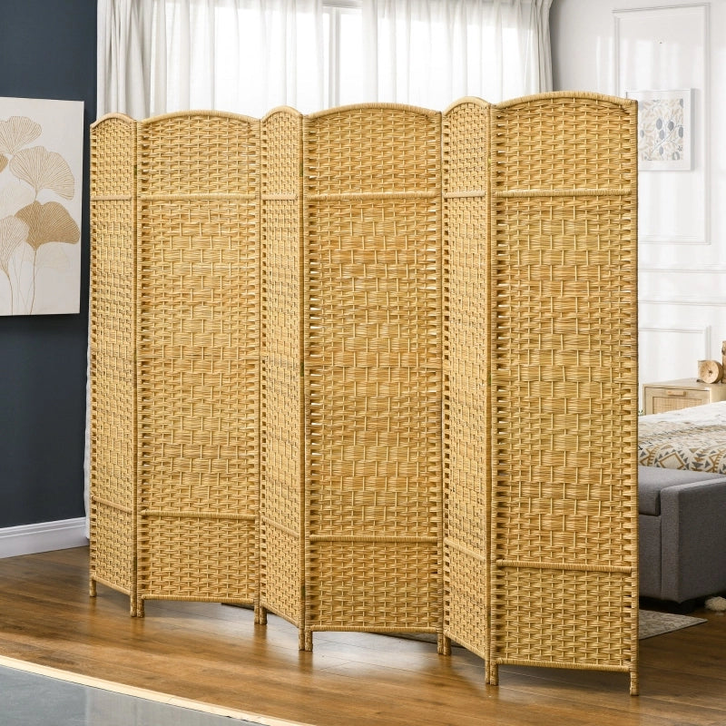 PARAVENTO pieghevole 6 pannelli 270x180 cm effetto legno naturale