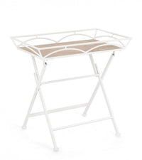 Set 2 Tavolini da Soggiorno 63x40x60 cm in Acciaio Guenda Bianco