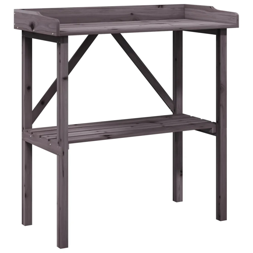 Tavolo Piante Ripiano Grigio 78x38x,82,5cm Legno Massello Abete CFW7844708