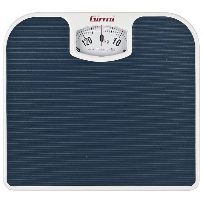 Girmi BP0200 Bilancia Pesapersone Meccanica Analogica Portata 130 Kg Divisione 1 Kg Pedana Antiscivolo colore Blu