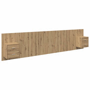 Testiera | Testata con Comodino 3 pcs Rovere artigianale Legno multistrato