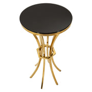 Datenoda, Tavolino da Salotto Forma Rotondo, 40x40x81h cm oro