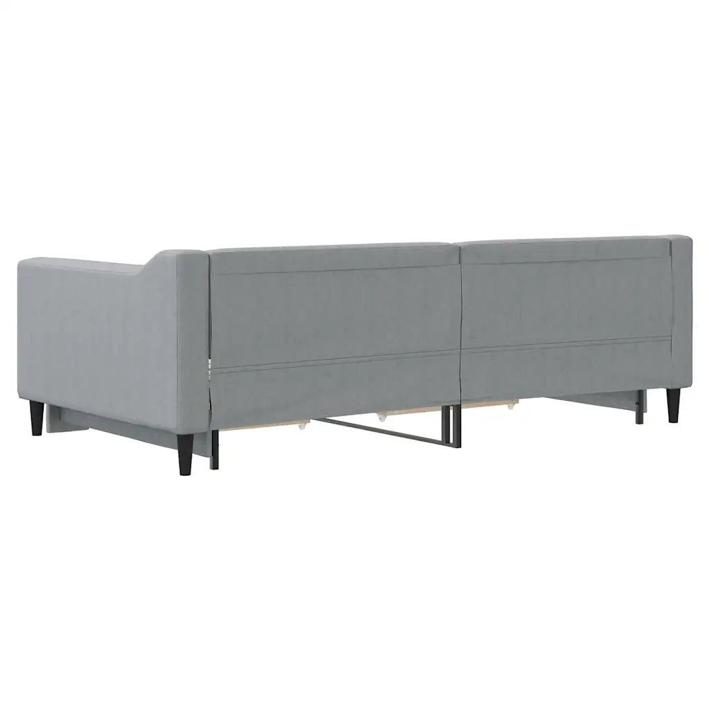 Divano Letto Estraibile Cassetti Grigio Chiaro 100x190 Tessuto 3197505