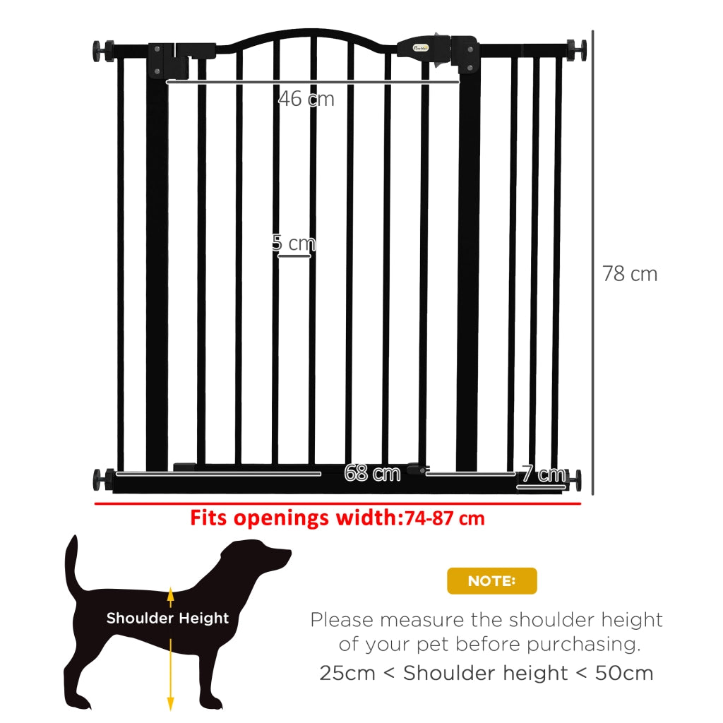 Cancelletto Estensibile per Cani ¨C zephmum ¨C Nero, Metallo e Plastica, 74-87x78 cm