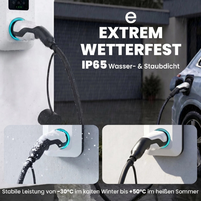 Cavo di ricarica per veicoli elettrici di tipo 2, 11 kW, 16 A, Modalit¨¤ 3, trifase, 5 m ¨C Cavo di prolunga per auto elettriche e ibride plug-in