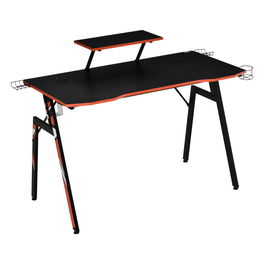 Scrivania Gaming per PC con Supporto Monitor ¨C zephmum ¨C Nero 120x60x94,5 cm