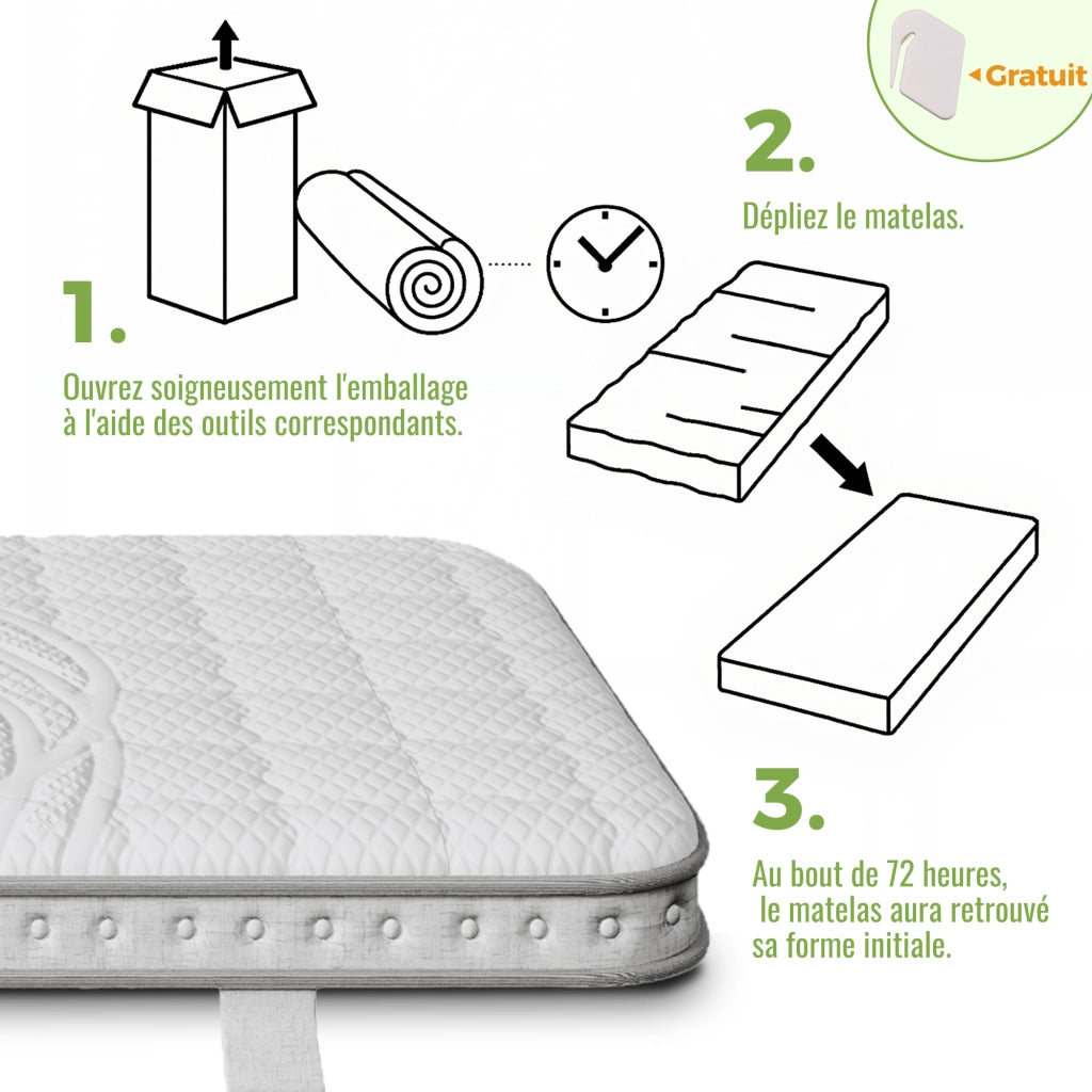 Materasso ibrido a molle insacchettate bianco 140x200 cm