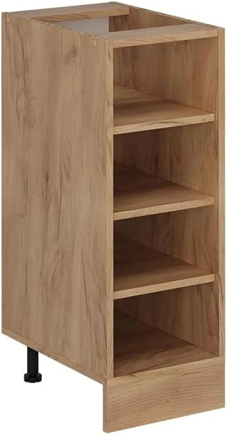 Scaffale da cucina R-Line, Quercia dorata, 30 cm senza piano di lavoro, per la libera combinazione all'interno di sistemi cucina modulari