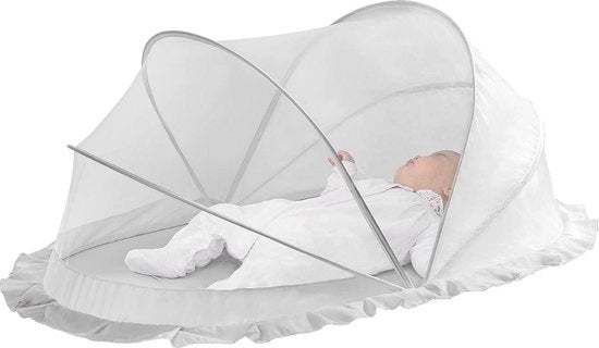 Mantello da stroller pieghevole con rete da insetti bianca - protezione contro gli insetti