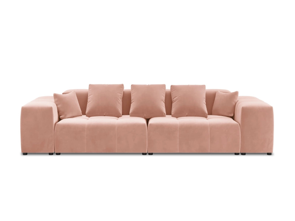 Cosmopolitan Design - Divano modulare "Rome" 3 posti in velluto rosa 