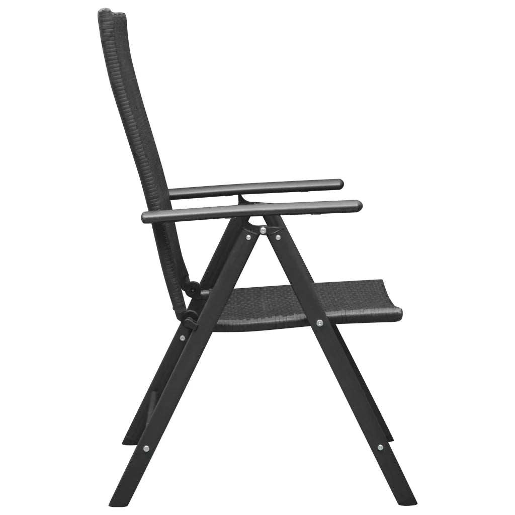 Sedie da Giardino 4 pz in Polyrattan Nero cod mxl 10001
