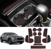 Materassini antiscivolo compatibili con Mazda CX-30 2019-2024, console centrale in gomma per Mazda CX 30, supporto per bicchieri in gomma per Mazda CX30, accessori in gomma antiscivolo per Mazda CX30 (rosso)