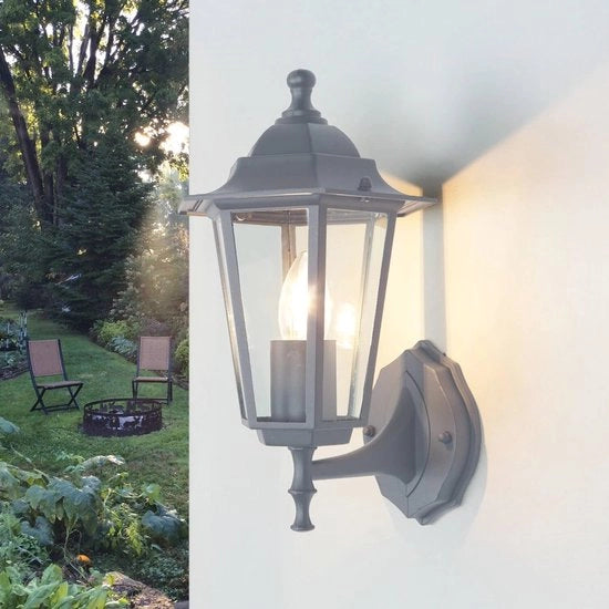 Lampada da parete resistente alle intemperie per esterno - Antracite, vetro, alluminio - Ideale per giardino, balcone e ingresso