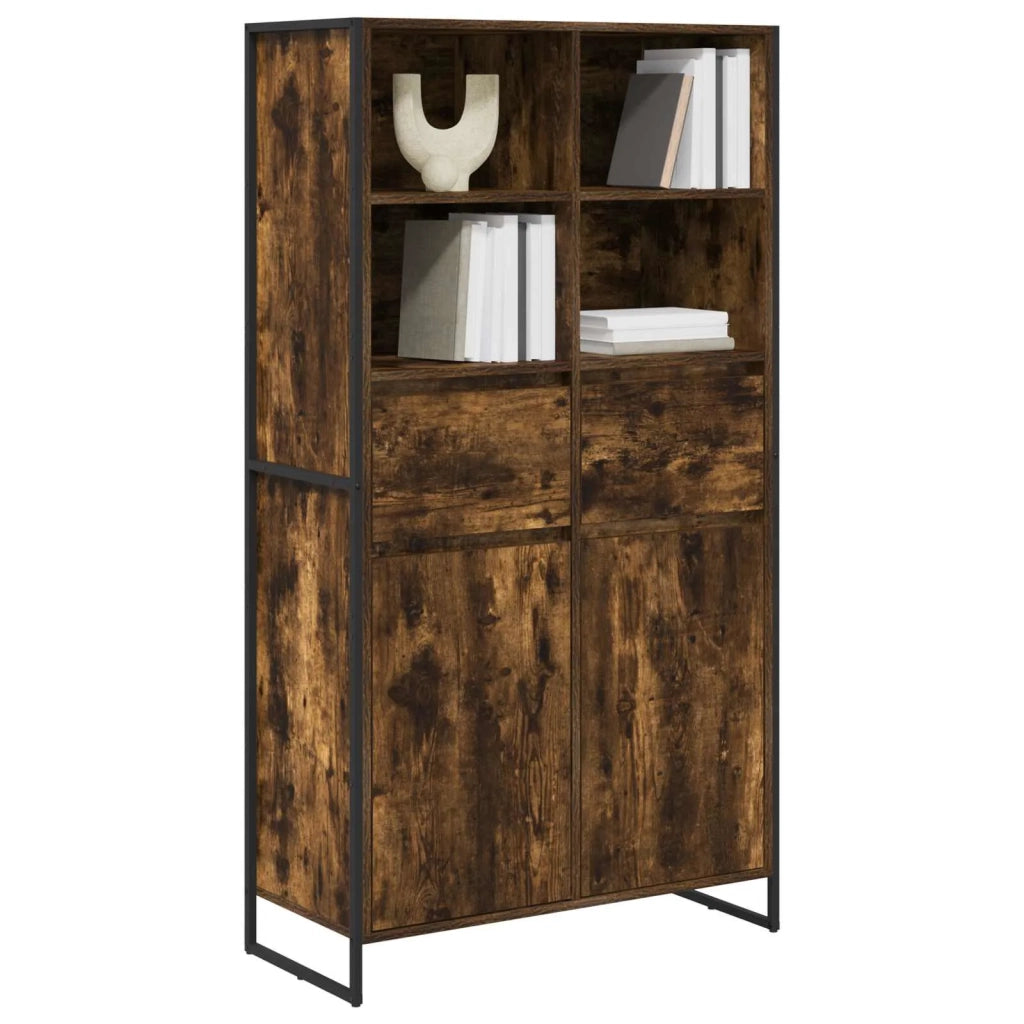 Credenza con cassetto 2 pz | Madia | Buffet da pranzo | Armadio da pranzo Quercia Fumosa 81 x 36 x 150.5 cm