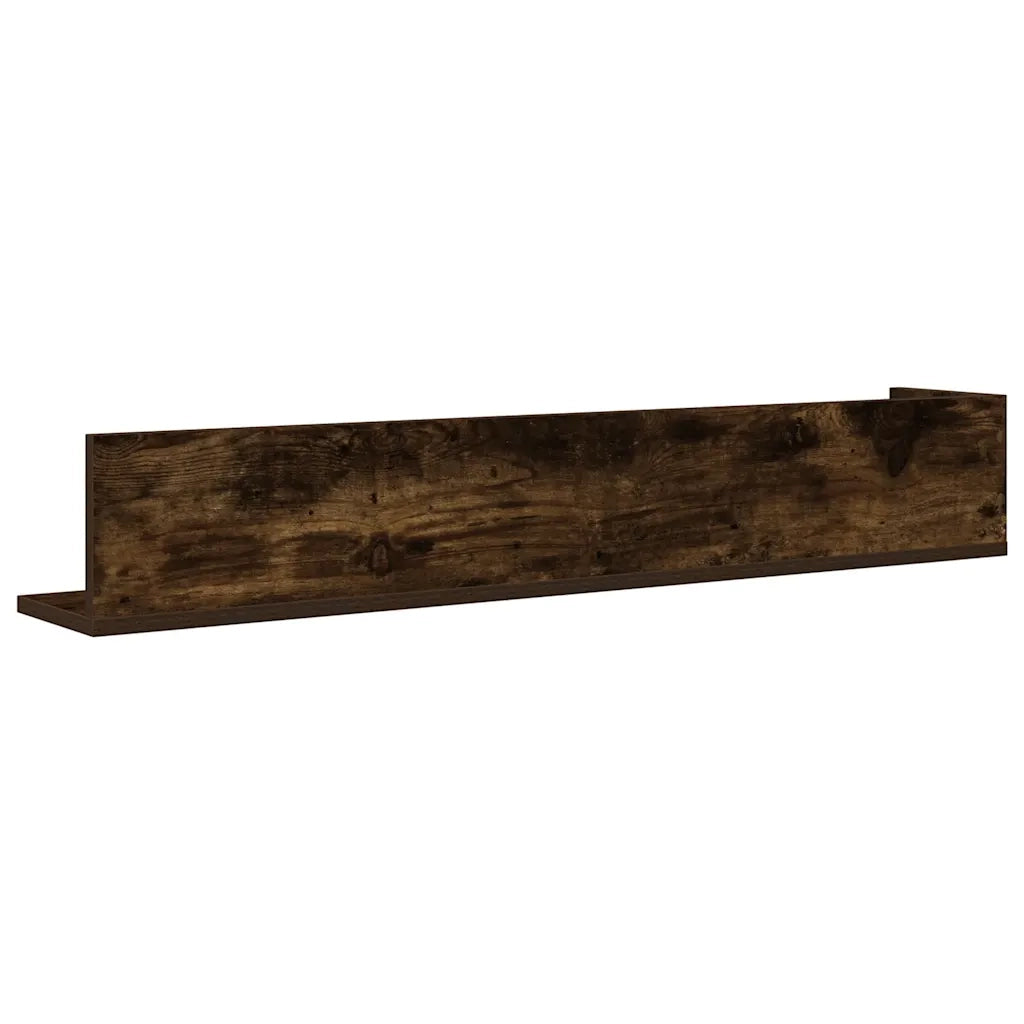 2 pz Mensole Parete | Mensola sospesa Rovere Fumo 100x16,5x16,5 cm in Truciolato