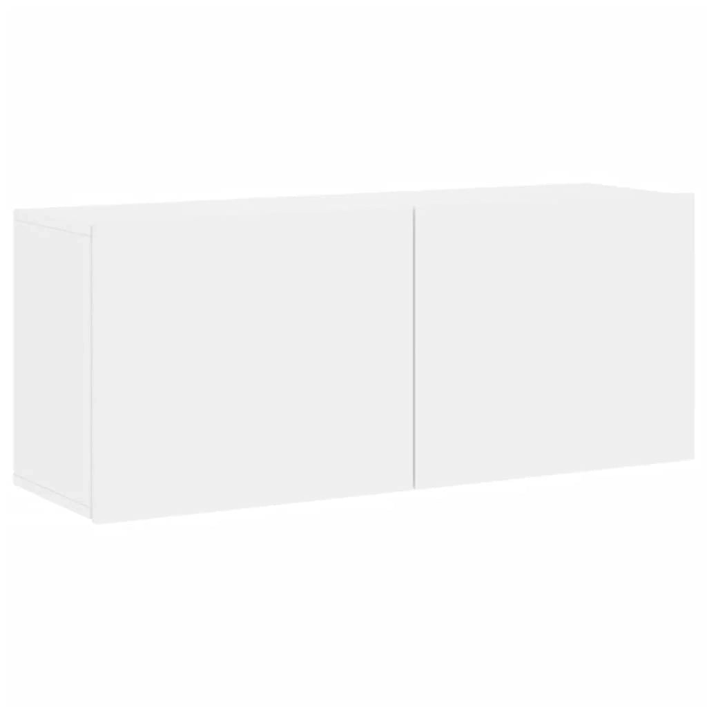 Mobile TV multimediale scaffale TV credenza mobile TV sala da pranzo soggiorno camera da letto 5 pezzi legno ingegnerizzato bianco 02_0029256