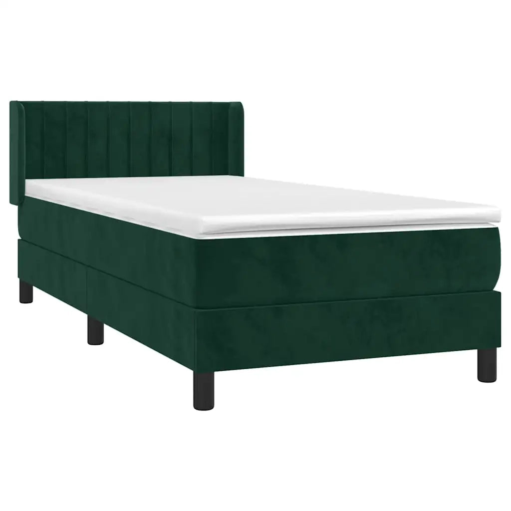 Giroletto a Molle con Materasso Verde Scuro 100x200 cm Velluto 3131066