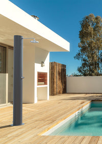 Doccia Solare da Giardino 70 L Soffione Eco Rain e Miscelatore Temporizzato Arno TA Grigio Ardesia