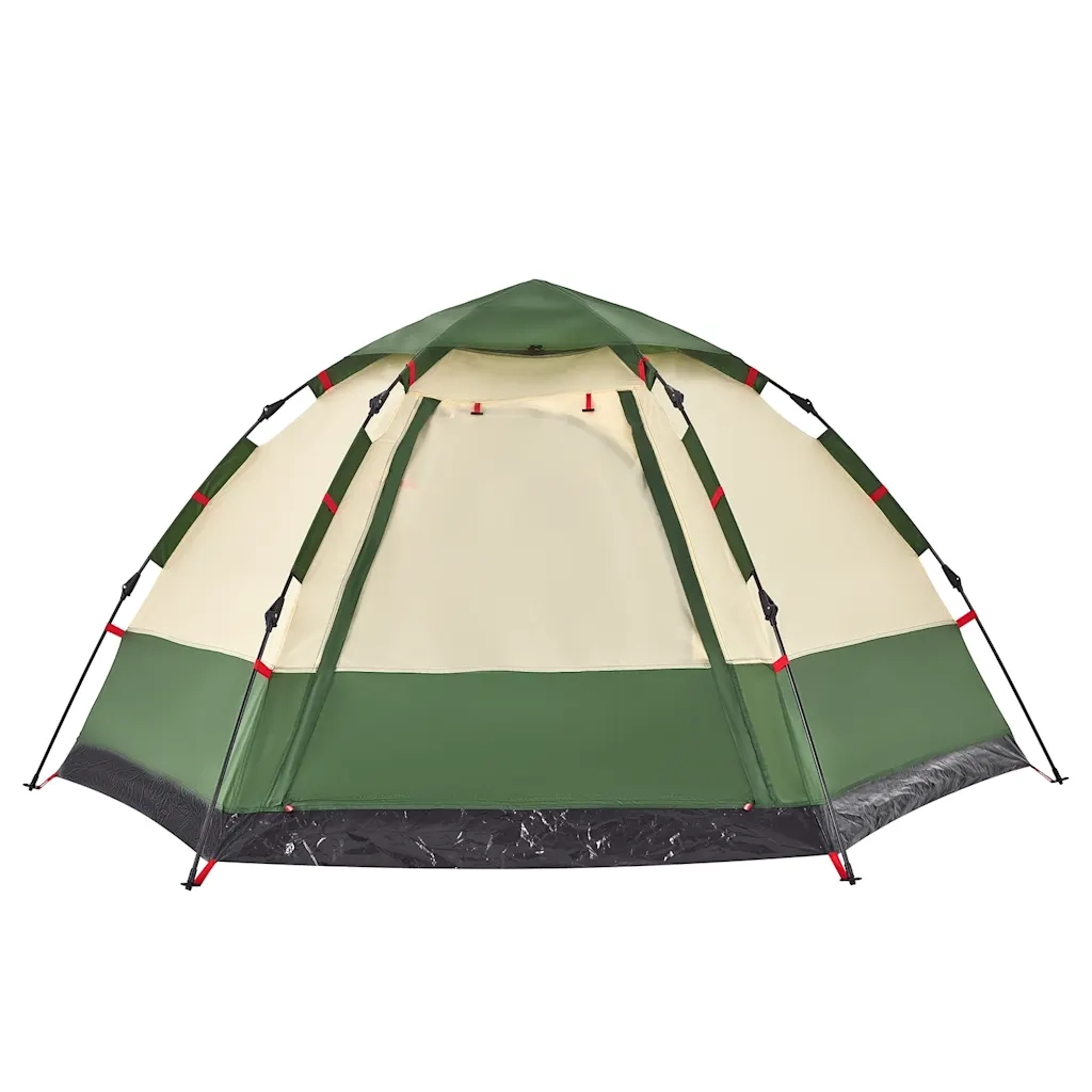 Tenda da Campeggio Cabina 4 Persone-Tenda per Escursionismo Verde a Rilascio Rapido 628561