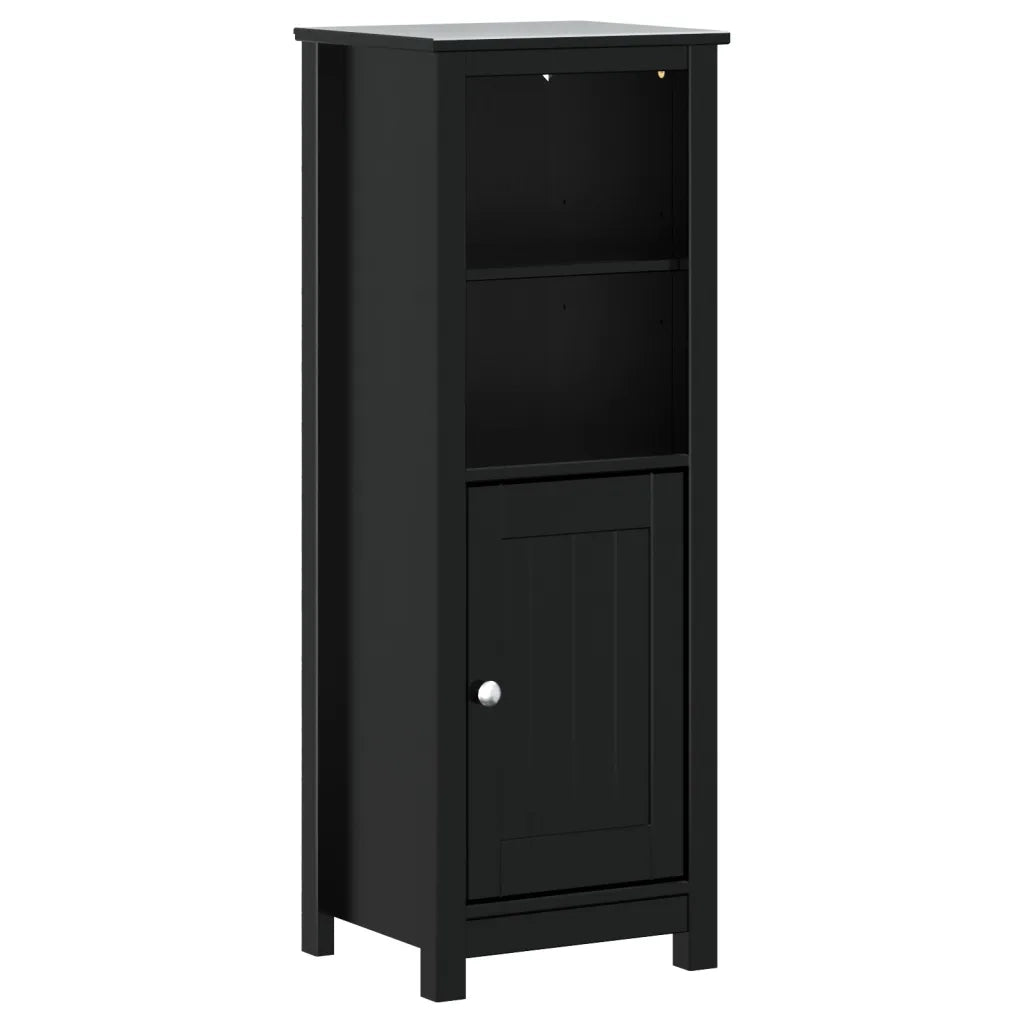 vidaXL Set Mobili da Bagno 3 pz BERG Nero in Legno Massello di Pino